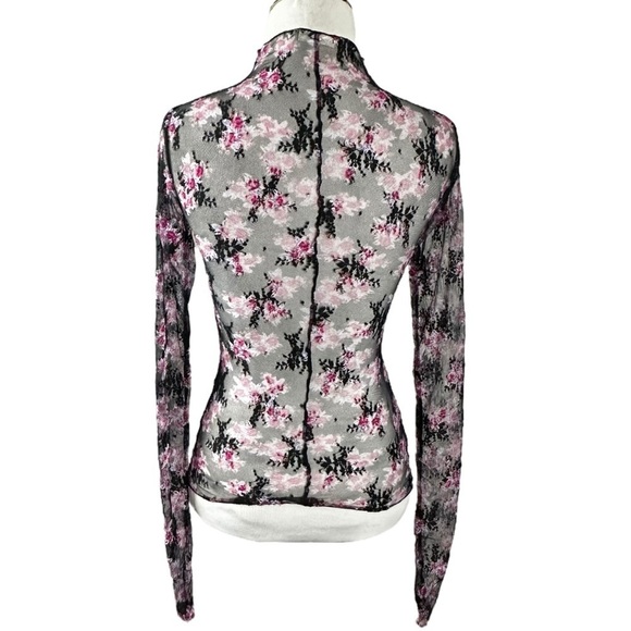 Free People Lady Lux Printed Layering Top in Black Combo XS NWOT NEW Floral - Picture 11 of 14
